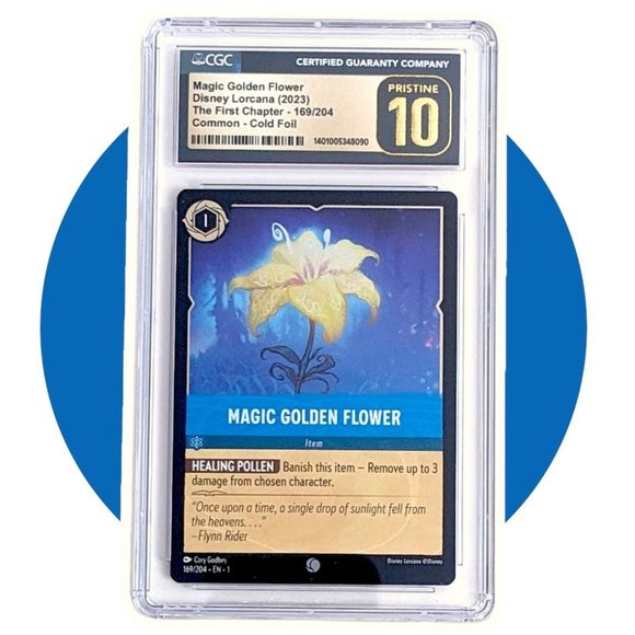Tangled Disney Lorcana Card: Magic Golden Flower 169/204 Foil, CGC Pristine  10